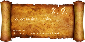 Kolozsvári Iván névjegykártya