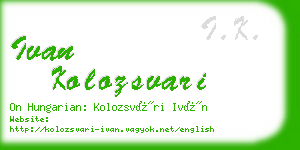 ivan kolozsvari business card